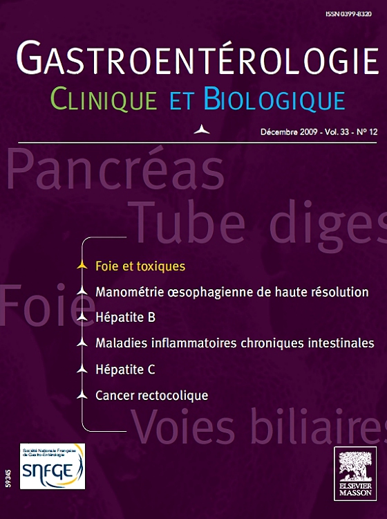 Go to journal home page - Gastroentérologie Clinique et Biologique